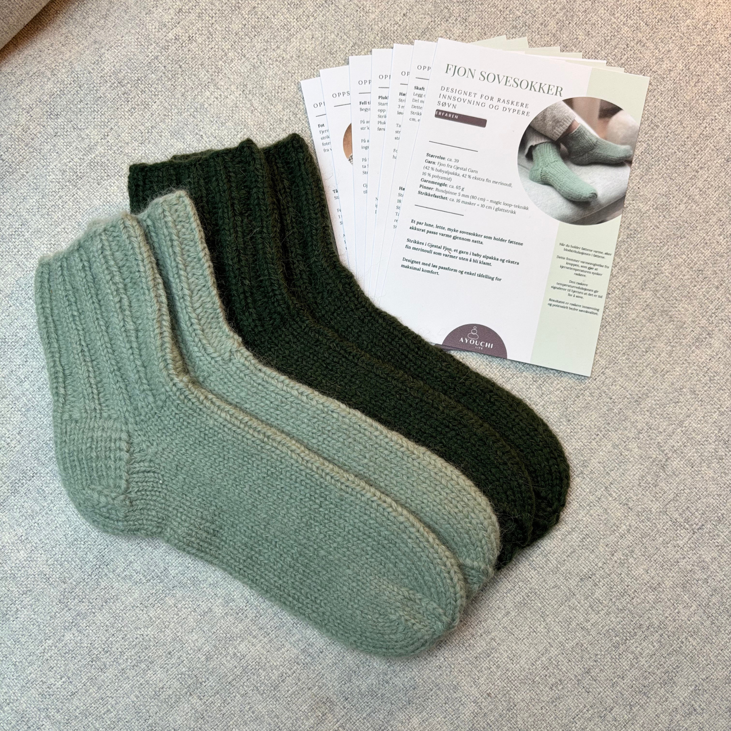 Sovesokker Strikkeoppskrift