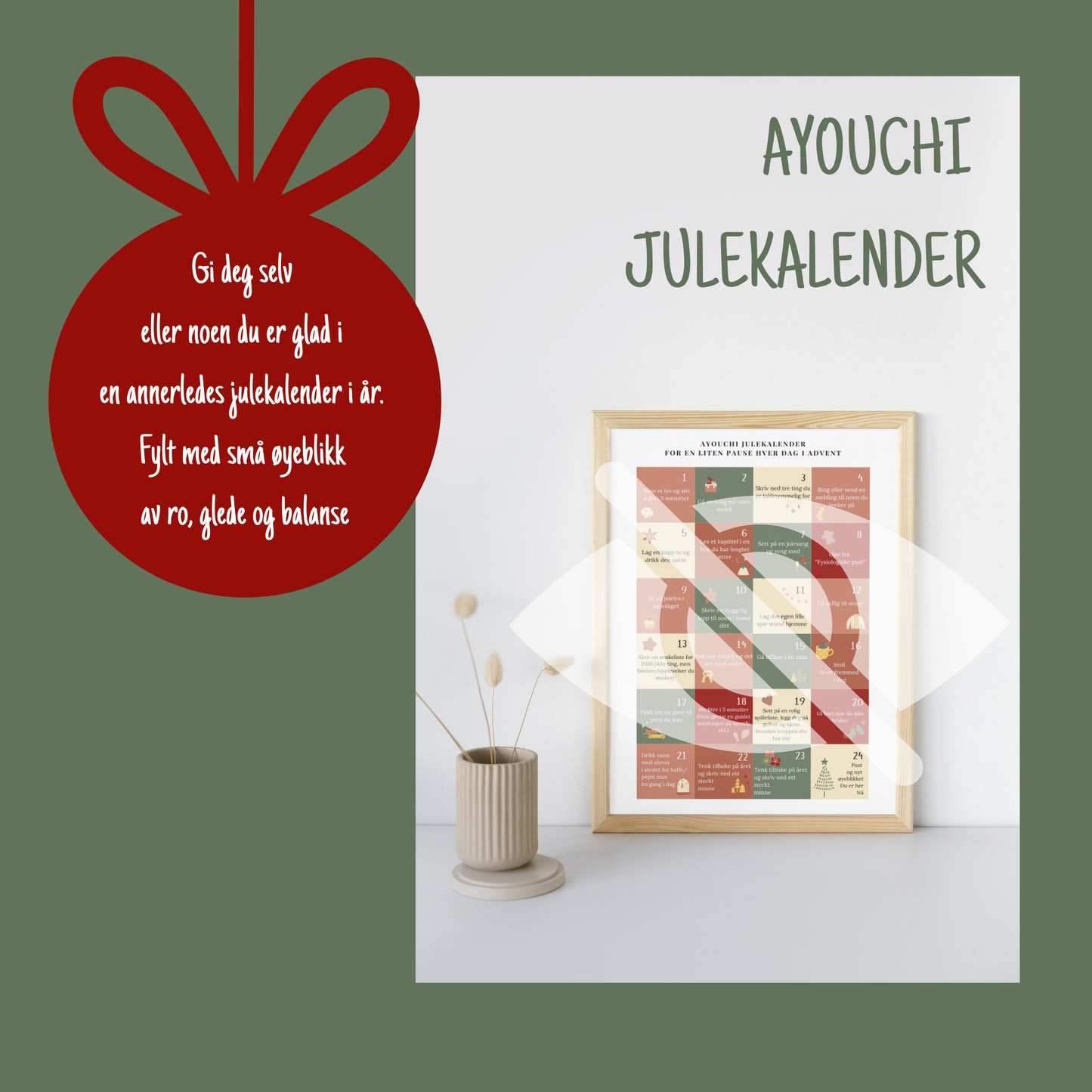 Ayouchi julekalender - 24 små steg til en mer balansert adventstid