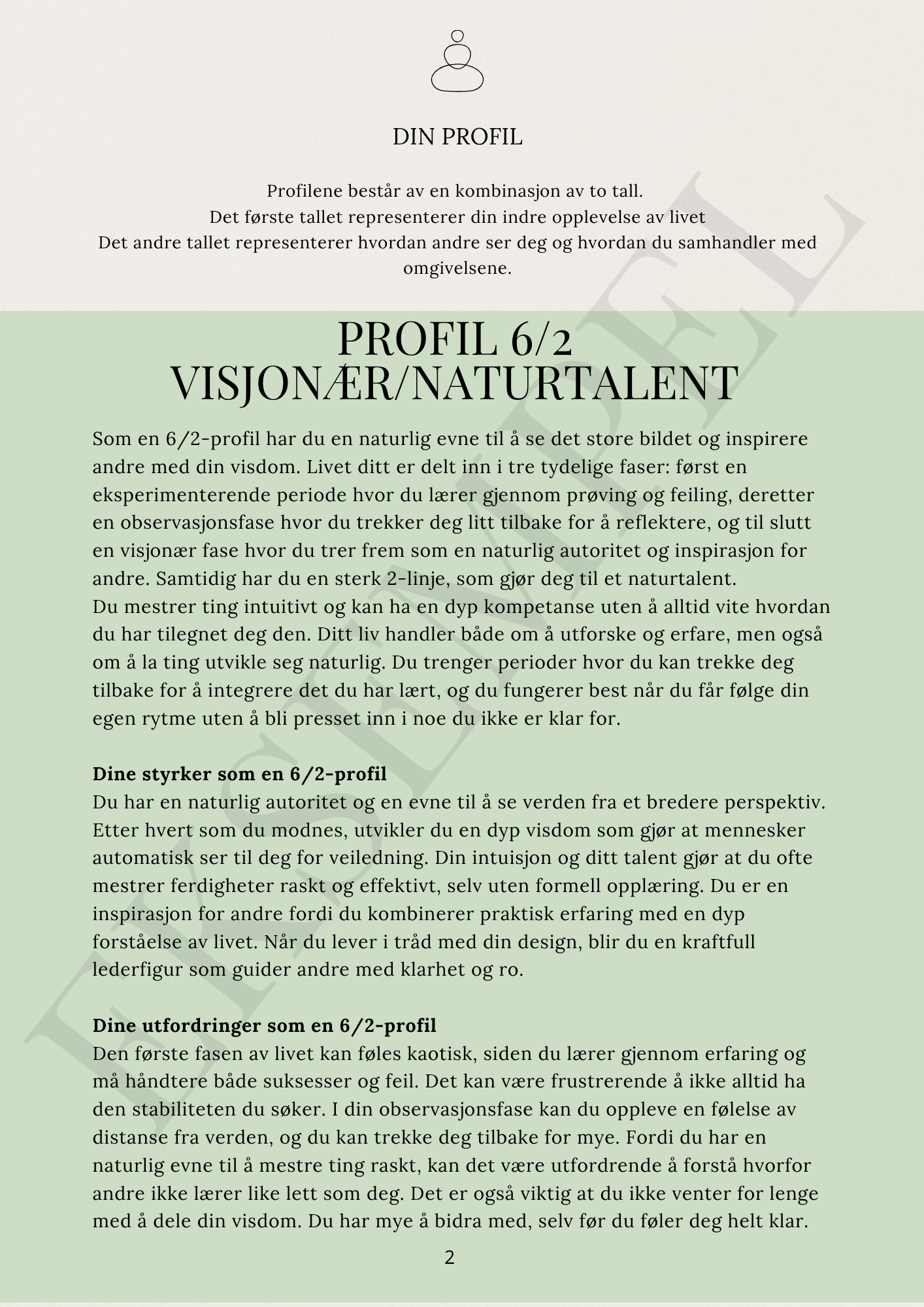 Skriftlig personlig Human Design analyse